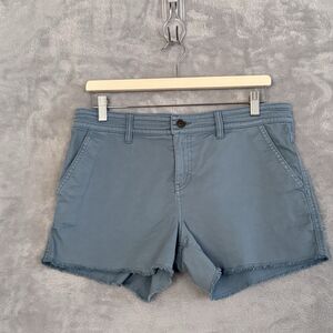 PrAna Sancho Shorts Womens Size 8 High Tide Blue Organic Cotton 4" Inseam